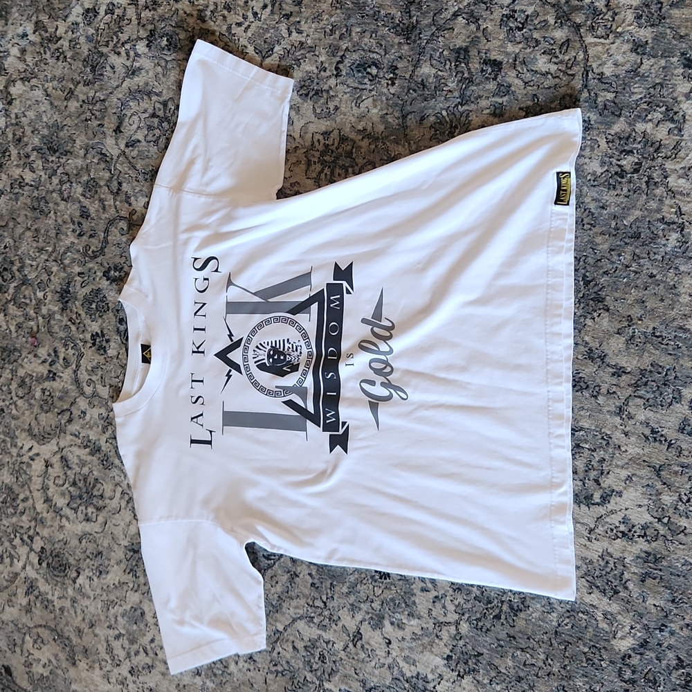 Last Kings Wisdom is Gold White T-shirt Sz XXL